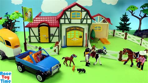 Playmobil Horse Stable Farm Build And Play Toys For Kids Youtube