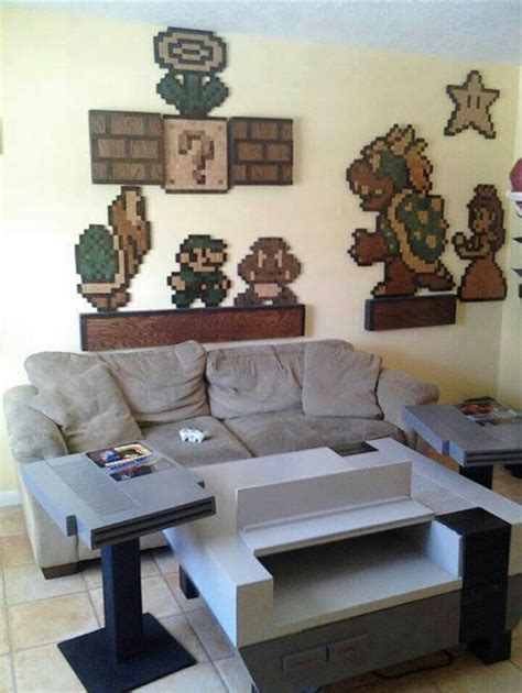 Retro game room with game consoles decoration. Pin on Video Game Inspired Decor