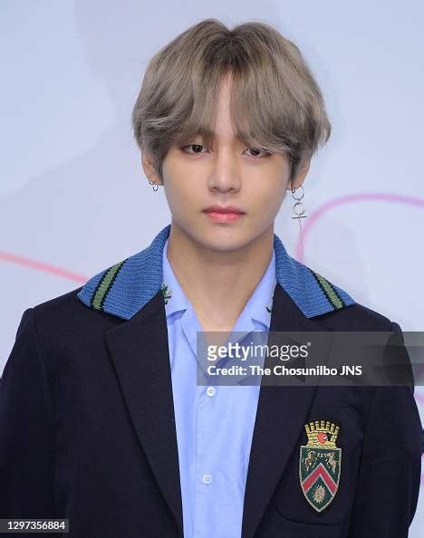 V Of Bts Attends The Press Conference For Btss New Album Love