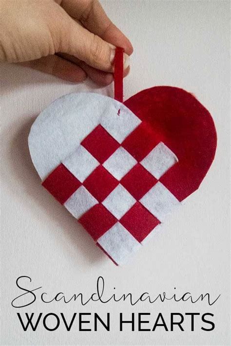 Simple To Make Scandinavian Woven Heart Ornament Instructions