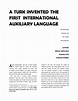 (PDF) A Turk Invented the First International Auxiliary Language ...