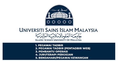 Portal jawatan kosong membuka peluang pekerjaan di lembaga getah malaysia yang kini dibuka untuk. Jawatan Kosong di Universiti Sains Islam Malaysia USIM ...