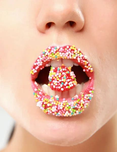 Woman Lips Cute Sweet Candy Stock Image Everypixel