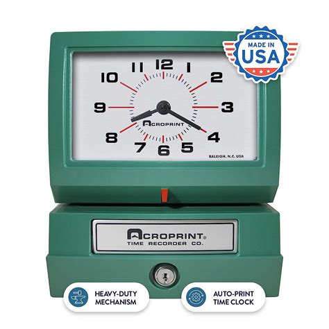 Acroprint Time Clock Auto Electric Month Date Hours Minutes