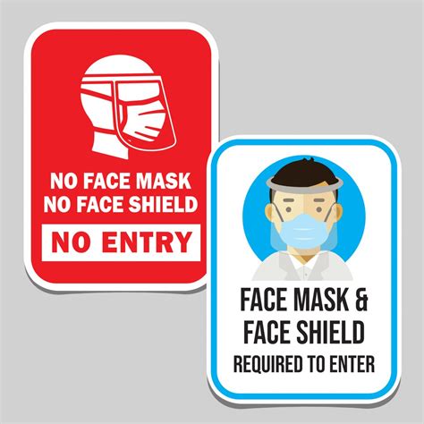 No Face Shield No Entry Signage Safety First No Face Mask