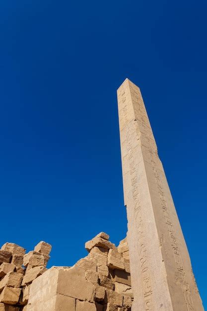 Premium Photo Large Obelisk In Karnak Temple In Luxor Egypt