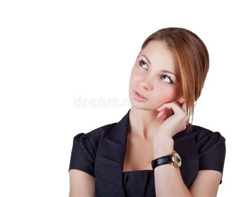 Beautiful Young Woman Thinking Stock Image Image Of Decisions Eyes