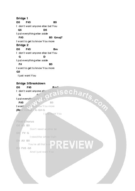 Just Want You Chords PDF Equippers Revolution PraiseCharts