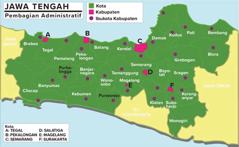 Perhatikan Peta Provinsi Jawa Tengah Berikut