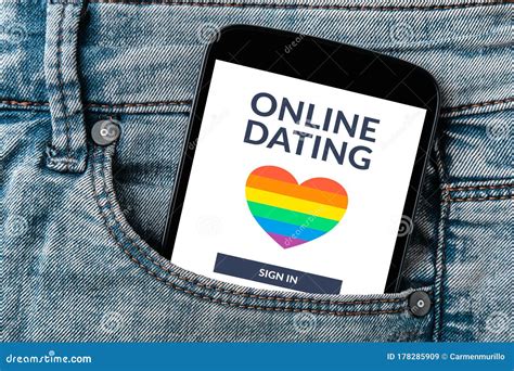 Lgbt Dating App Concept On Mobile Screen Stock Image Image Of Jeans