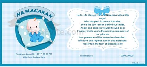 Wonderful baby naming ceremony invitation card template. Free Baby-boy-namkaran Invitation Card & Online Invitations