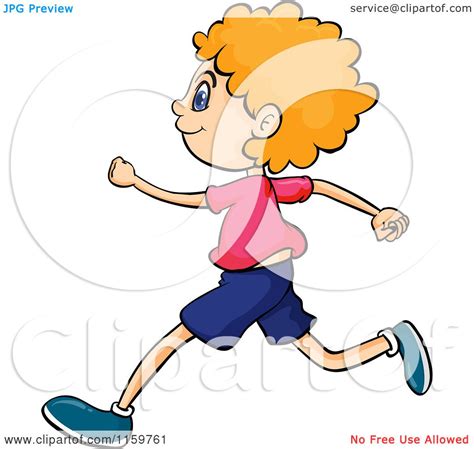 Cartoon Of A Boy Running Royalty Free Vector Clipart By