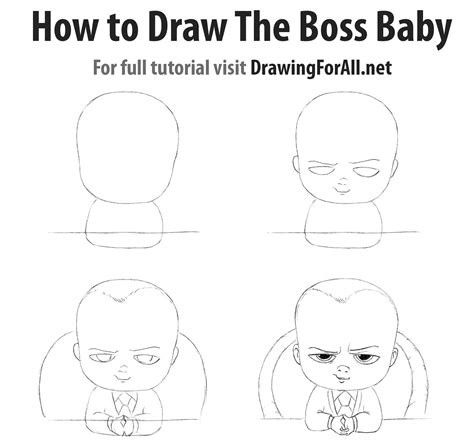 How To Draw The Boss Baby Baby Cartoon Drawing Baby Sketch Boss Baby