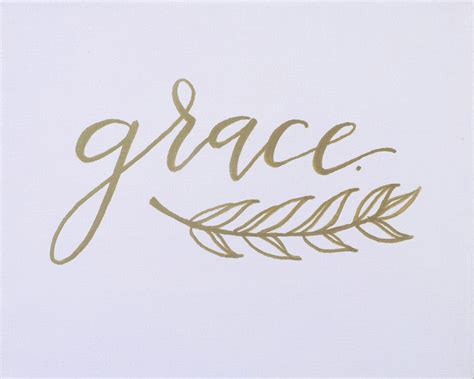 Grace 8x10 Hand Lettering Canvas Art Original