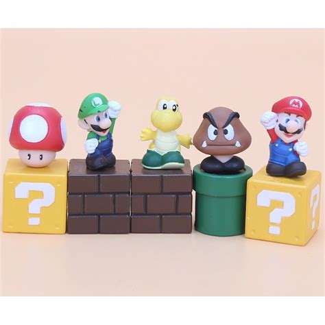 Super Mario Bros Figures Bundle Blocks Mario Goomba Luigi Koopa Troopa