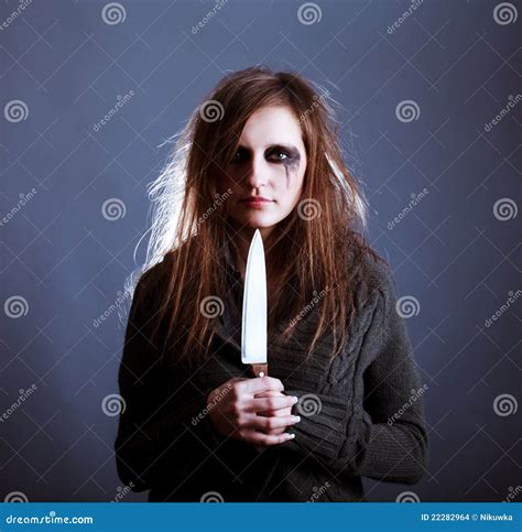 Young Woman With Knife Stock Photo Image Of Evil Person 22282964