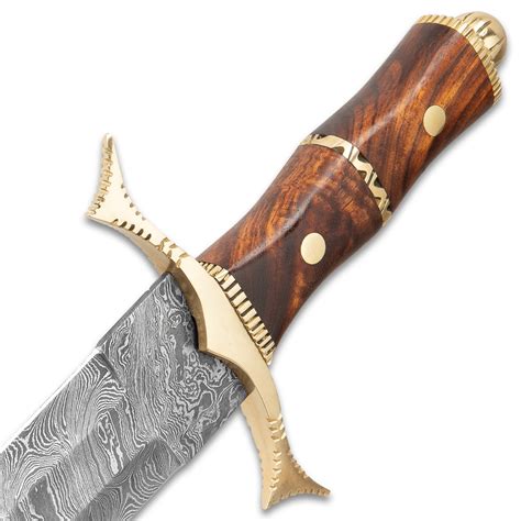 Real Functional Legendary Layered Damascus Steel Sword With Leather