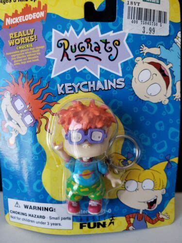 1997 Old Nickelodeon Rugrats Chuckie Finster Light Up Keychain Figure Toy 4647877140