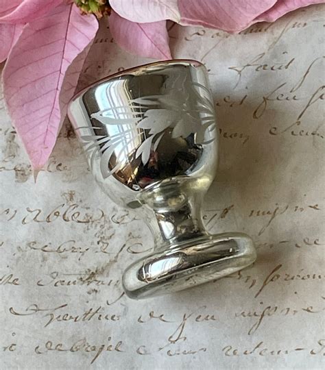 Tiny Antique Mercury Glass Vase Egg Cup Circa 1900 Mercury Glass Etsy