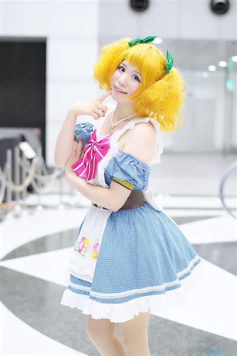 Aikatsu Apron Blonde Hair Cosplay Dress Hairbows Nariko Pantyhose Saegusa Kii Sheer Legwear