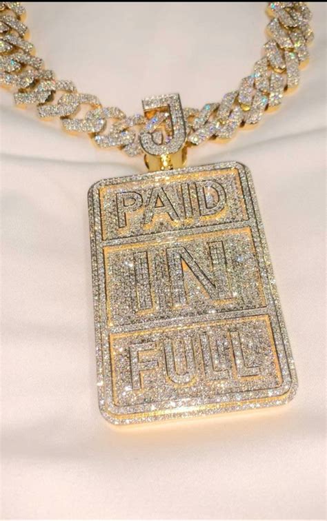 Custom Diamond Pendant Paid In Full 18kt Yellow Gold Parasmani Jewellary