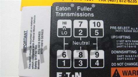 Find Fuller Rto 10 Speed Transmission Shift Pattern In Orlando Florida