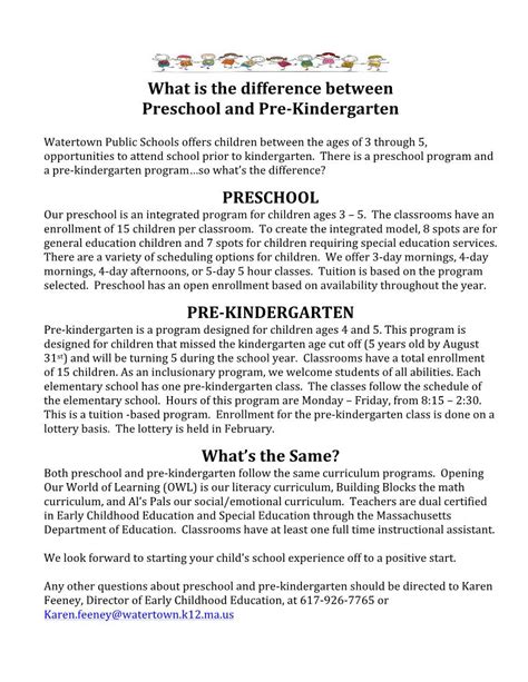 What Is The Difference Between Preschool And Pre Kindergarten Docslib