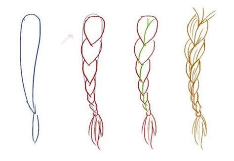 The figure has diagonal bangs on the front and you better know and view the image so you grab the figure size and shape in your mind. how to draw a braid | Drawing tutorial, Art