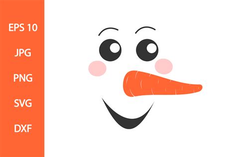 Funny Snowman Face With Carrot Nose Graphic By Vikkishop · Creative Fabrica