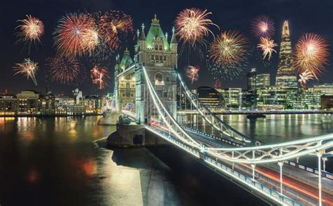 New Year Fireworks In London At The Tower Bridge With Firework Uk