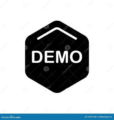 Black Solid Icon For Demo Exhibition And Demonstration Stock Vector