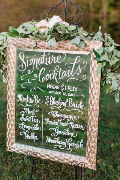 20 Stunning Wedding Calligraphy Details Wedding Signature Drinks