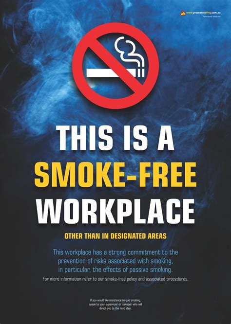 Workplace Safety Poster Aimed At Keeping Workplaces Free Of Second Hand Smoke Available As A3