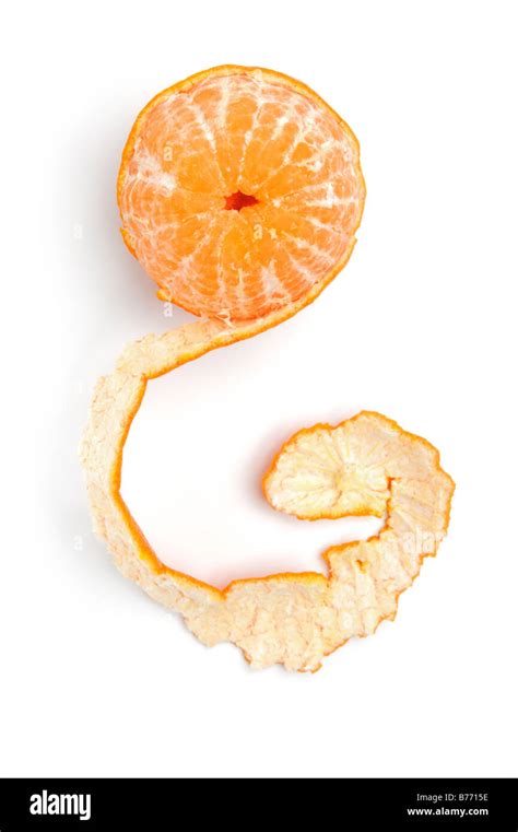 Half Peeled Tangerine On A White Background Stock Photo Alamy