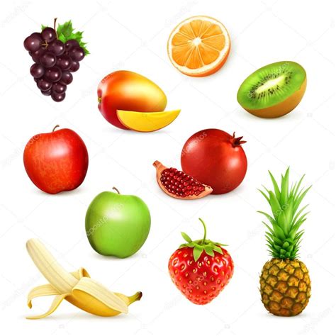 Fruits Set Of Vector Illustrations — Stock Vector © Natis76 67637417