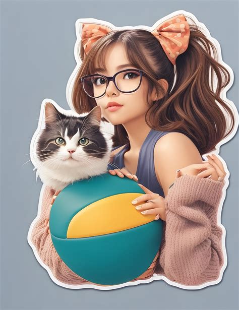 Download Ai Generated Girl Cat Royalty Free Stock Illustration Image