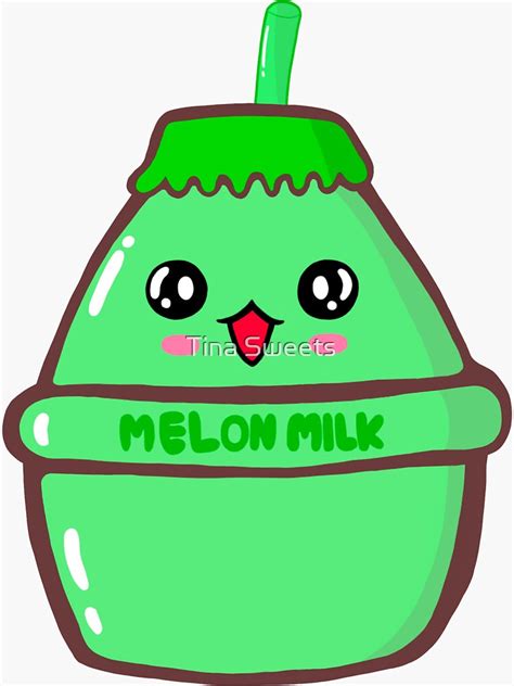 Cute Korean Melon Milk Sticker For Sale By Tinasweets Redbubble