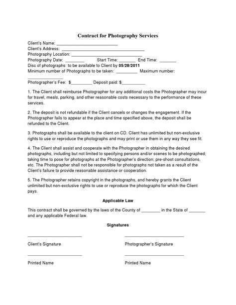 NON COMPETE AGREEMENT: photography contract template | Wedding ...
