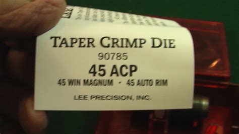 Lee 45 Acp 45 Win M 45 Auto Taper Crimp Die Lee 90785 734307908652 Ebay