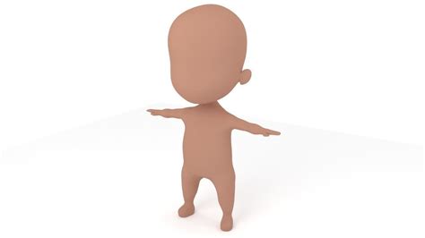 3d Model Chibi Male Base Mesh Vr Ar Low Poly Cgtrader