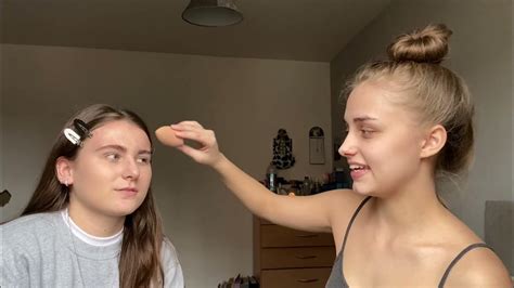 Doing My Sisters Makeup Whilst Answering Questions Youtube
