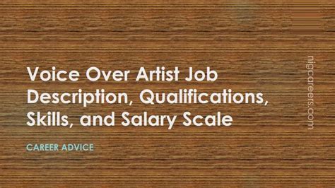 Voice Over Artist Job Description Skills And Salary