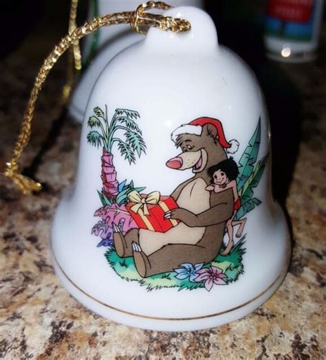Disney Grolier Collectibles Porcelain Bell The Jungle Book Christmas