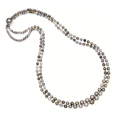 1831 Multi Coloured Natural Pearl And Diamond Necklace