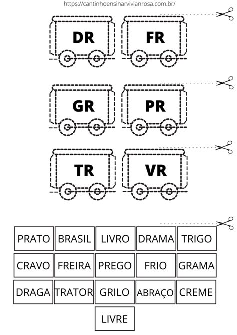 Trem Das Palavras Atividades Ortogr Ficas Br Cr Dr Fr Gr Pr Tr Vr Cantinho Ensinar