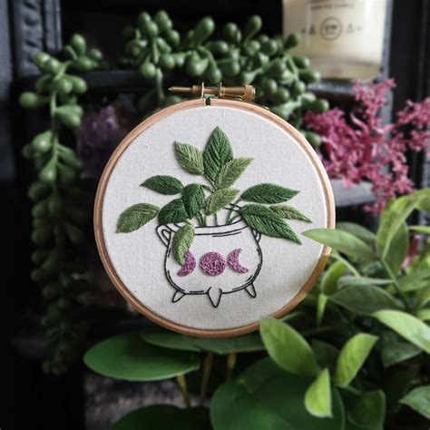 Cauldron Planter Embroidery Pattern Pdf Digital Download Etsy Uk In