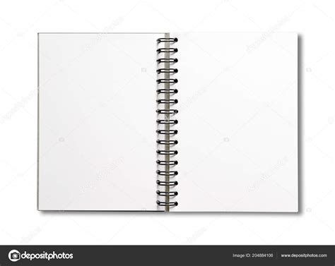 Blank Open Spiral Notebook Mockup Isolated White Stock Photo By