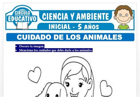 Cuidado De Los Animales Para Niños De Cinco Años Fichas Gratis