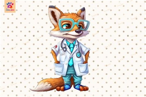 Doctor Fox Cute Animal Lover By Zemira Thehungryjpeg