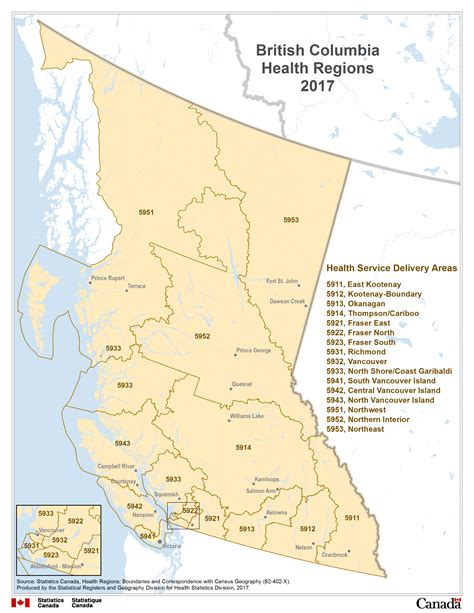 Map 12 British Columbia Health Regions 2017